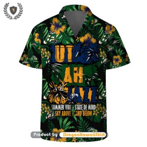 Utah Jazz Summer Vibes Pattern DragonHawaii Hawaiian Set