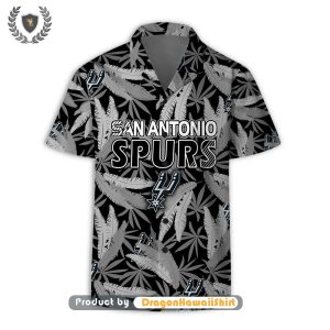 San Antonio Spurs Team Logo Pattern Leaves Vintage Art DragonHawaii Hawaiian Set